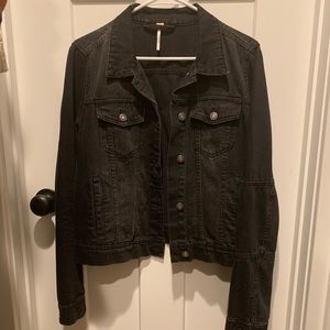 Free People Black Jean Jacket